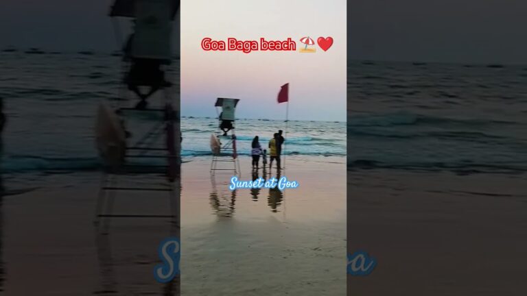 Goa Baga beach sunset time ⛱️#goa #reels #love #care #song #bagabeach #shortsvideo